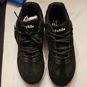 FitVille Men's Black Sneakers